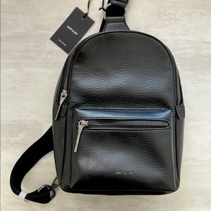 Mat & Nat Backpack Black Vegan Leather Side Body Bag